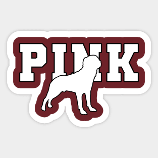 Pink College White Sticker